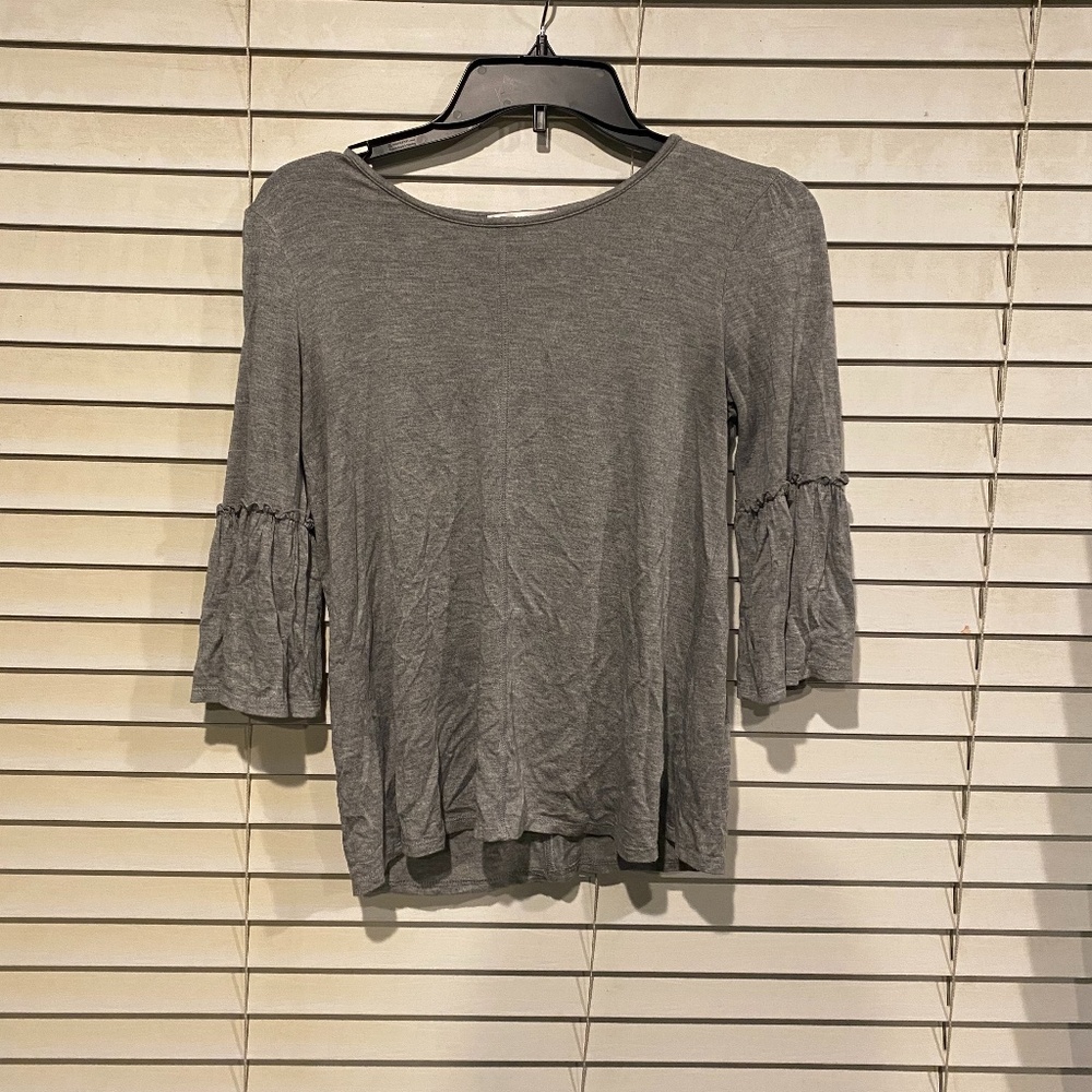 Grey Bell Sleeve Top